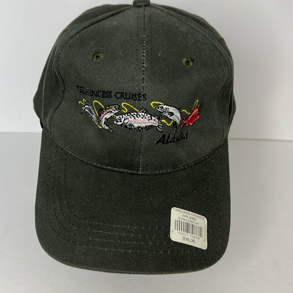 Princess Cruises Alaska Baseball Cap Hat with Embroidered Trout Fish